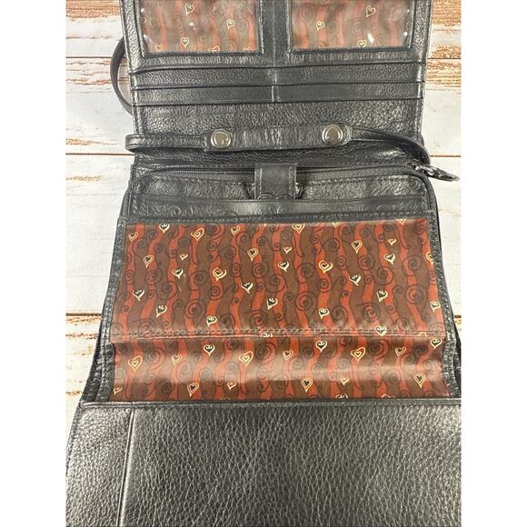 Brighton Burgundy Crocodile Embossed Leather Crossbody Bag — 7 x 5 - Picture 5 of 8